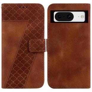 For Google Pixel 8 7-shaped Embossed Leather Phone Case(Brown)