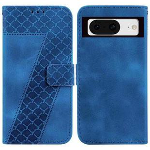 For Google Pixel 8 7-shaped Embossed Leather Phone Case(Blue)