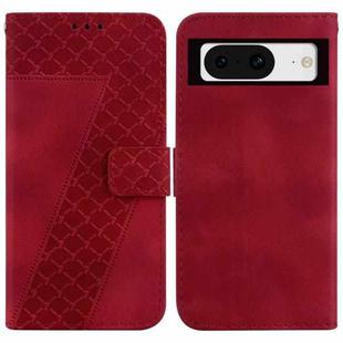 For Google Pixel 8 7-shaped Embossed Leather Phone Case(Red)