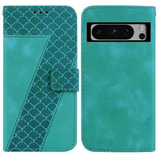 For Google Pixel 8 Pro 7-shaped Embossed Leather Phone Case(Green)