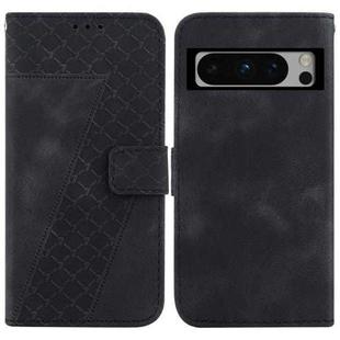 For Google Pixel 8 Pro 7-shaped Embossed Leather Phone Case(Black)