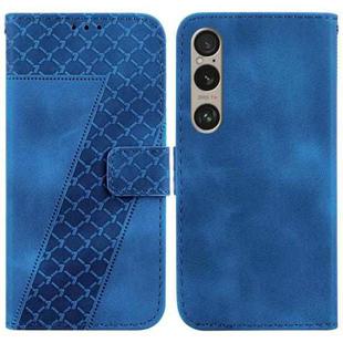 For Sony Xperia 1 VI 7-shaped Embossed Leather Phone Case(Blue)