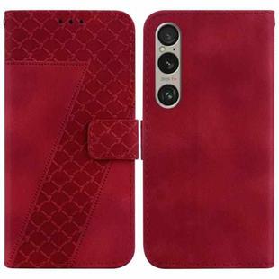 For Sony Xperia 1 VI 7-shaped Embossed Leather Phone Case(Red)