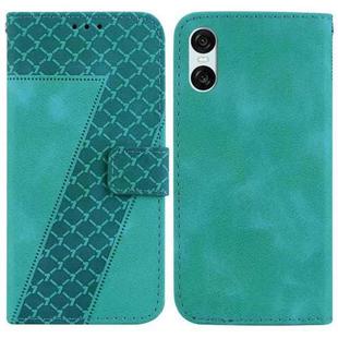 For Sony Xperia 5 VI 7-shaped Embossed Leather Phone Case(Green)