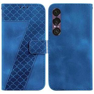 For Sony Xperia 1 VII Seven-shaped Embossed Leather Phone Case(Blue)
