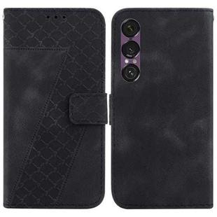 For Sony Xperia 1 VII Seven-shaped Embossed Leather Phone Case(Black)