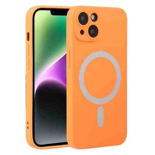 For iPhone 15 Liquid Silicone Magsafe Phone Case(Orange)