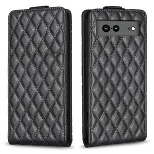 For Google Pixel 7a Diamond Lattice Vertical Flip Leather Phone Case(Black)