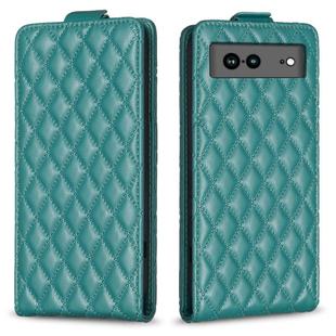 For Google Pixel 7a Diamond Lattice Vertical Flip Leather Phone Case(Green)