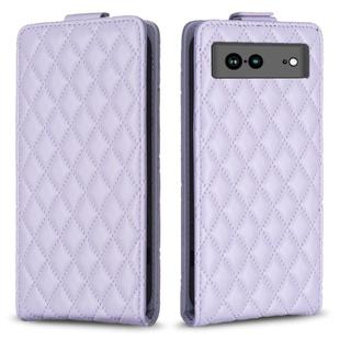 For Google Pixel 7a Diamond Lattice Vertical Flip Leather Phone Case(Purple)