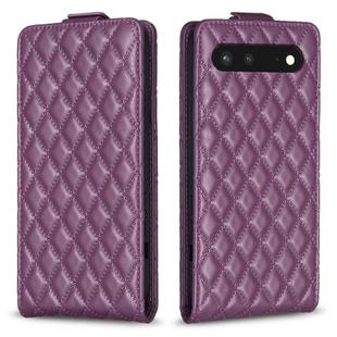 For Google Pixel 7 Diamond Lattice Vertical Flip Leather Phone Case(Dark Purple)