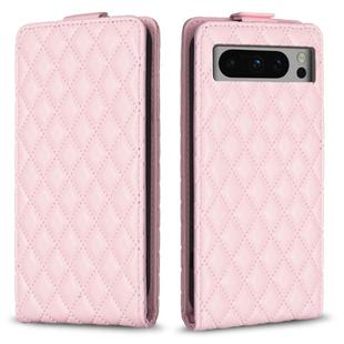 For Google Pixel 8 Pro Diamond Lattice Vertical Flip Leather Phone Case(Pink)