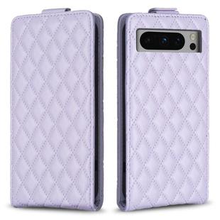For Google Pixel 8 Pro Diamond Lattice Vertical Flip Leather Phone Case(Purple)