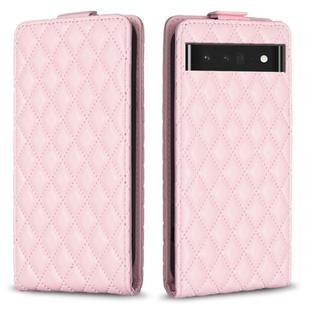 For Google Pixel 7 Pro Diamond Lattice Vertical Flip Leather Phone Case(Pink)