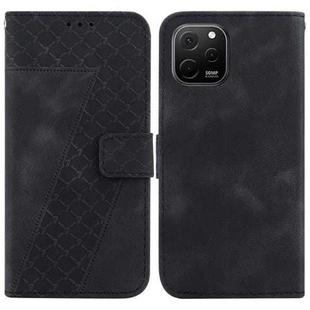 For Huawei nova Y61/Enjoy 50z 7-shaped Embossed Leather Phone Case(Black)