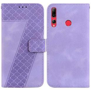 For Huawei P Smart Z/Y9 Prime 2019 7-shaped Embossed Leather Phone Case(Purple)