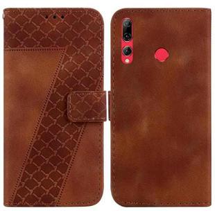 For Huawei P Smart Z/Y9 Prime 2019 7-shaped Embossed Leather Phone Case(Brown)