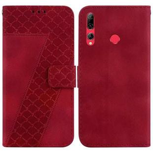 For Huawei P Smart Z/Y9 Prime 2019 7-shaped Embossed Leather Phone Case(Red)