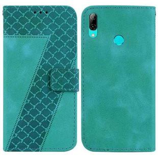 For Huawei P smart 2019 7-shaped Embossed Leather Phone Case(Green)