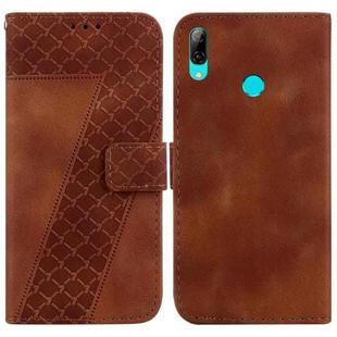 For Huawei P smart 2019 7-shaped Embossed Leather Phone Case(Brown)