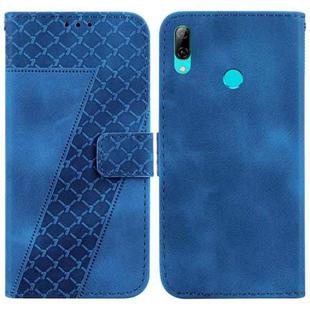 For Huawei P smart 2019 7-shaped Embossed Leather Phone Case(Blue)