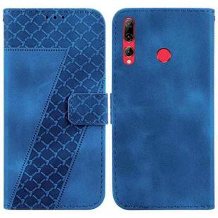 For Huawei P Smart+ 2019/Enjoy 9s 7-shaped Embossed Leather Phone Case(Blue)