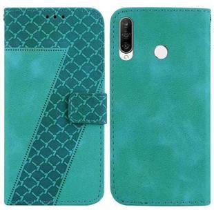 For Huawei P30 lite/nova 4e 7-shaped Embossed Leather Phone Case(Green)