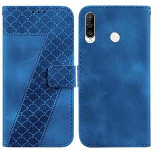 For Huawei P30 lite/nova 4e 7-shaped Embossed Leather Phone Case(Blue)