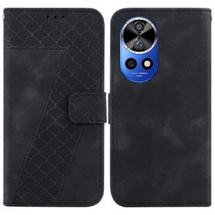 For Huawei nova 12 Pro Seven-shaped Embossed Leather Phone Case(Black)