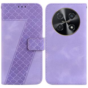 For Huawei nova 12i 4G Global Seven-shaped Embossed Leather Phone Case(Purple)