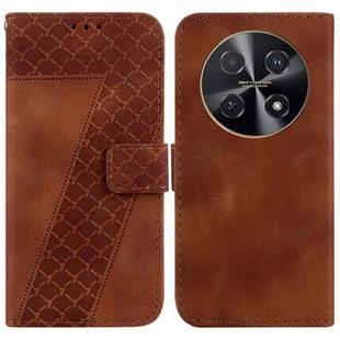 For Huawei nova 12i 4G Global Seven-shaped Embossed Leather Phone Case(Brown)