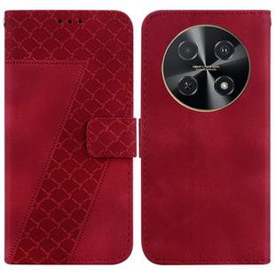 For Huawei nova 12i 4G Global Seven-shaped Embossed Leather Phone Case(Red)
