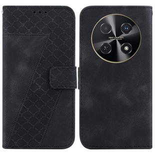 For Huawei nova 12i 4G Global Seven-shaped Embossed Leather Phone Case(Black)