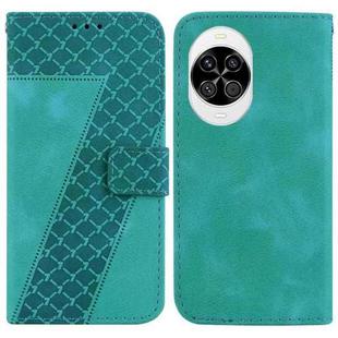 For Huawei nova 14 Seven-shaped Embossed Leather Phone Case(Green)