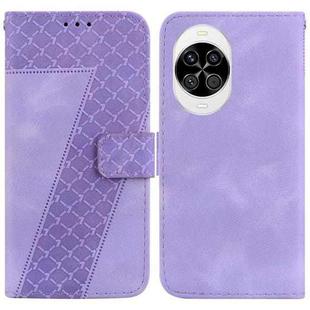For Huawei nova 14 Seven-shaped Embossed Leather Phone Case(Purple)
