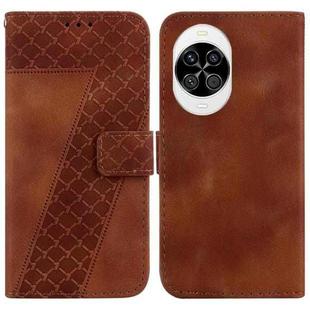 For Huawei nova 14 Seven-shaped Embossed Leather Phone Case(Brown)