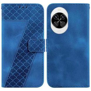 For Huawei nova 14 Seven-shaped Embossed Leather Phone Case(Blue)
