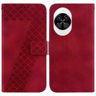 For Huawei nova 14 Seven-shaped Embossed Leather Phone Case(Red)