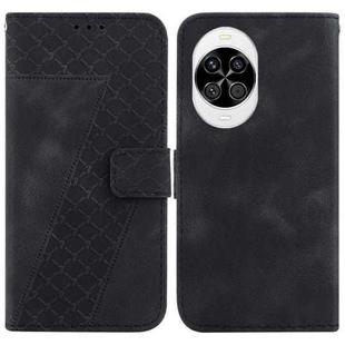 For Huawei nova 14 Seven-shaped Embossed Leather Phone Case(Black)