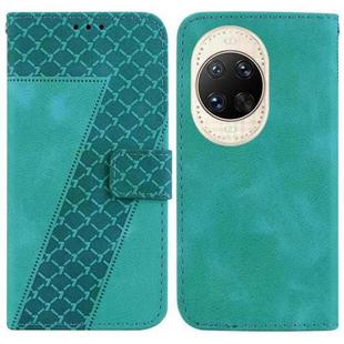 For Huawei nova 14 Ultra Seven-shaped Embossed Leather Phone Case(Green)