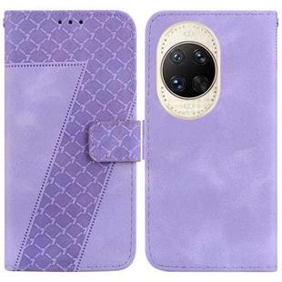 For Huawei nova 14 Ultra Seven-shaped Embossed Leather Phone Case(Purple)