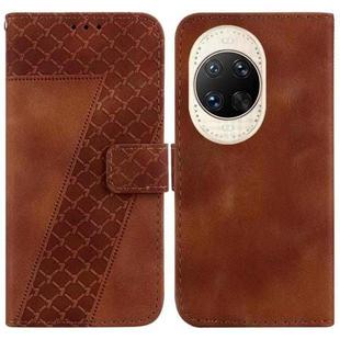 For Huawei nova 14 Ultra Seven-shaped Embossed Leather Phone Case(Brown)