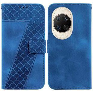 For Huawei nova 14 Ultra Seven-shaped Embossed Leather Phone Case(Blue)