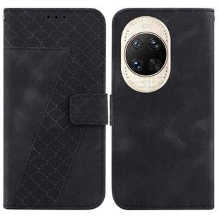 For Huawei nova 14 Ultra Seven-shaped Embossed Leather Phone Case(Black)