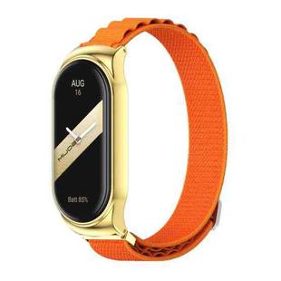 For Xiaomi Mi Band 8 Mijobs CS Case Nylon Breathable Watch Band(Orange Gold)