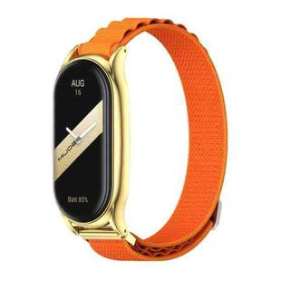 For Xiaomi Mi Band 8 Mijobs Plus Case Nylon Breathable Watch Band(Orange Gold)