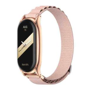 For Xiaomi Mi Band 8 Mijobs Plus Case Nylon Breathable Watch Band(Pink Rose Gold)