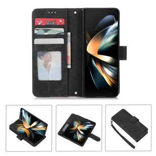 For Samsung Galaxy Z Fold5 Horizontal Flip Leather Phone Case with Pen Slot(Black)