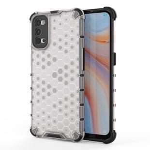 For OPPO Reno4 5G Shockproof Honeycomb PC + TPU Protective Case(White)