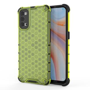 For OPPO Reno4 5G Shockproof Honeycomb PC + TPU Protective Case(Green)